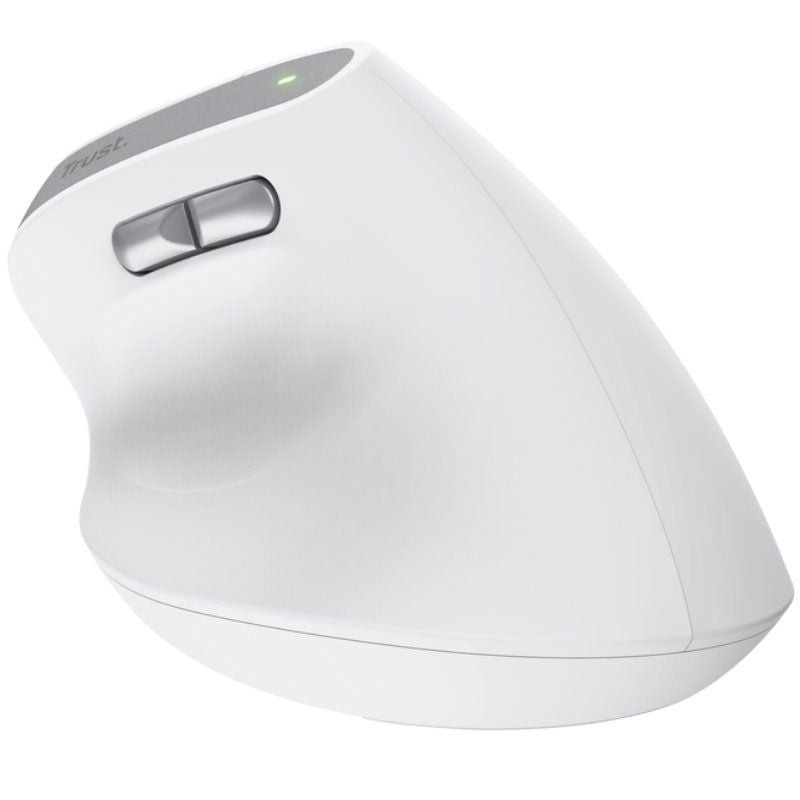 Ratón Vertical Inalámbrico Trust Bayo II/ Batería recargable/ Hasta 2400 DPI/ Blanco
