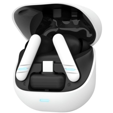 Auriculares Bluetooth Trust GXT 409 Oxxie 25478 con estuche de carga/ Autonomía 7h/ Blanco y Negro