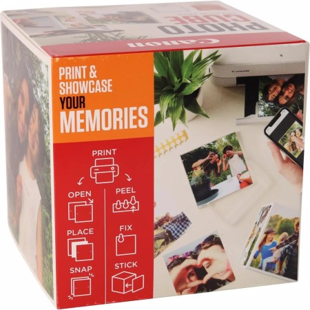 Papel canon pp - 201 5x5 pulgadas (40 hojas) + marco fotos xlboom acrílico 13x13cm + photo cube white - creative pack last - ora