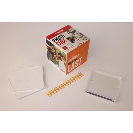 Papel canon pp - 201 5x5 pulgadas (40 hojas) + marco fotos xlboom acrílico 13x13cm + photo cube white - creative pack last - ora