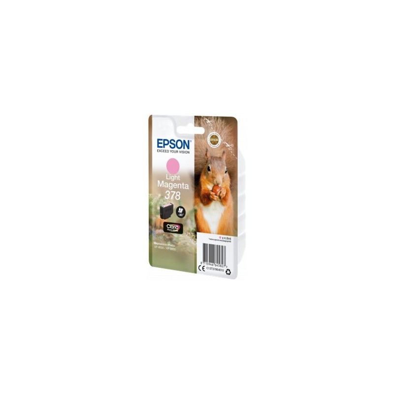 Cartucho tinta epson c13t37864010 singlepack light magenta 378 claria photo hd ink xp - 8500 ardilla