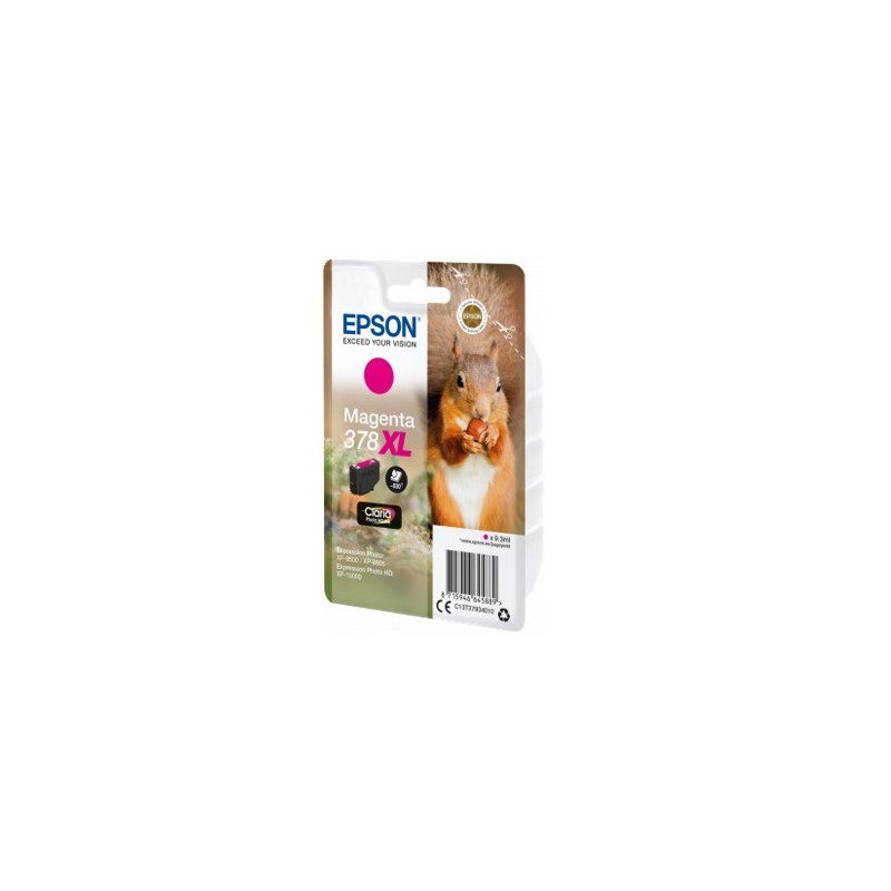 Cartucho tinta epson c13t37934010 singlepack magenta 378xl claria photo hd ink ardilla