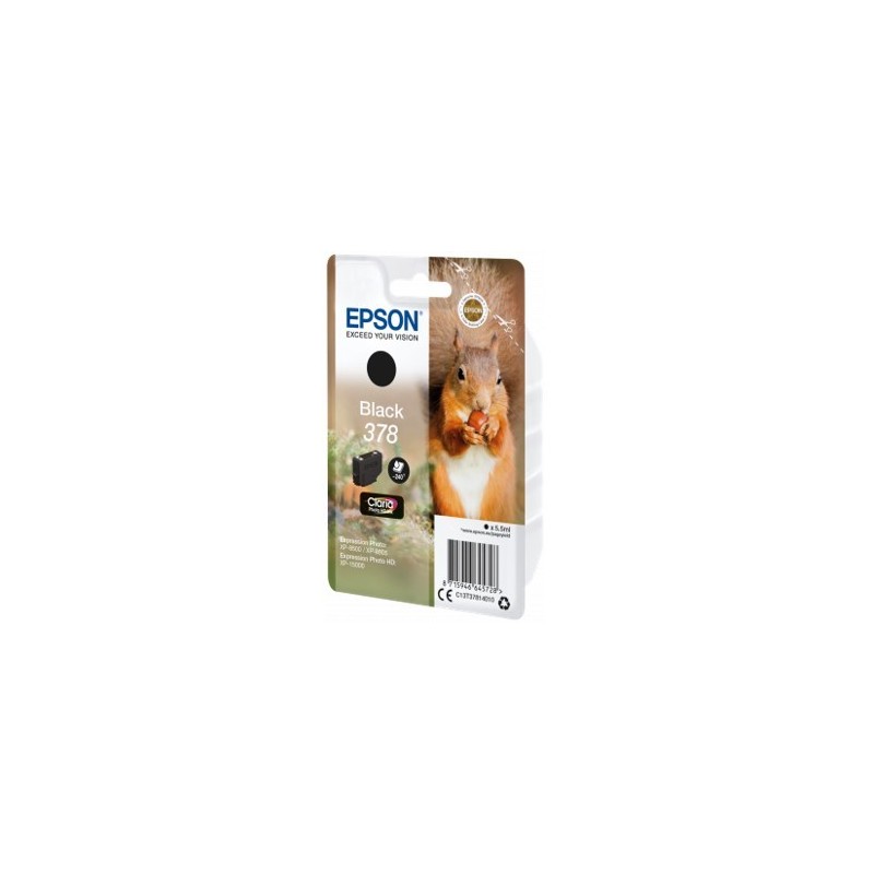Cartucho tinta epson c13t37814010 singlepack negro 378 claria photo hd ink xp - 8500 ardilla