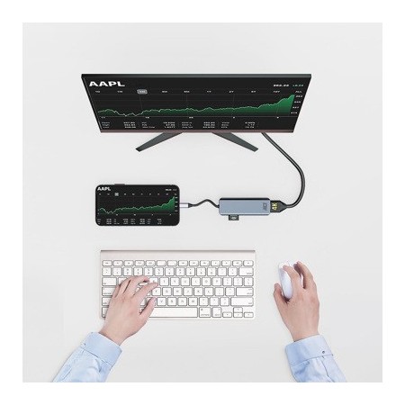 Adaptador usb - c a 2 hdmi 4k act connectivity