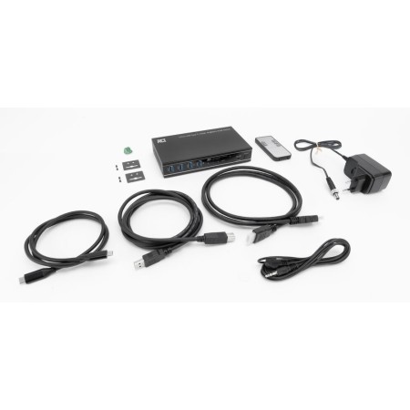 Conmutador kvm usb - c dual 4k 2 puertos act connectivity