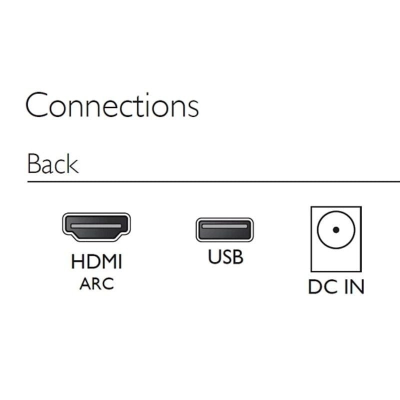 Barra de Sonido con Bluetooth Philips TAB4000/10/ 60W/ 2.0/ Negra