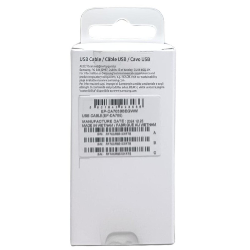Cable usb tipo c samsung 1m - macho - macho - negro
