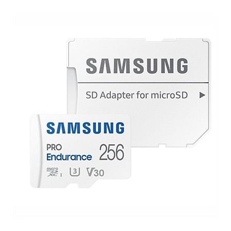 Tarjeta de Memoria Samsung Pro Endurance 256GB microSD XC con Adaptador/ Clase 10/ 100MBs