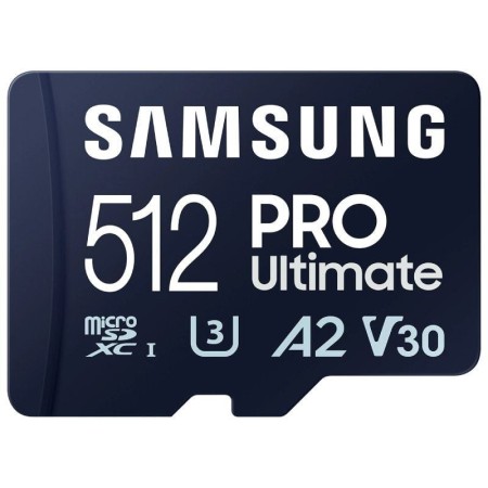 Tarjeta memoria micro sd samsung 512gb sdxc pro ultimate u3 v30 a2 + adaptador sd