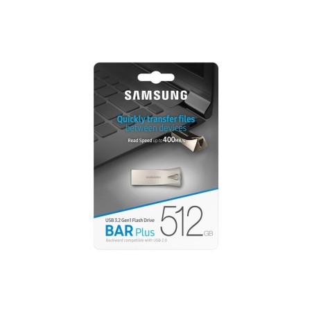 Pendrive 512GB Samsung Bar Plus Plata USB 3.1