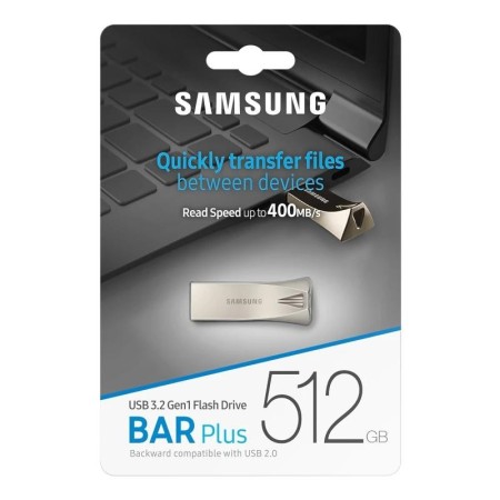 Pendrive 512GB Samsung Bar Plus Plata USB 3.1