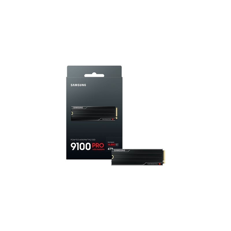 Disco duro interno solido ssd samsung 9100pro 4tb m.2 nvme pcie 5 heatsink