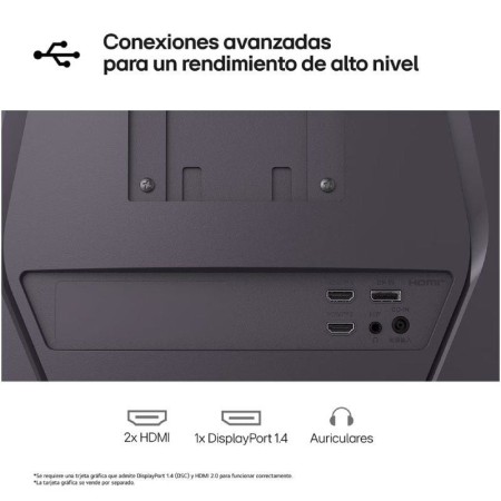 Monitor Gaming Curvo LG UltraGear 32G600A-B 31.5″/ QHD/ 1ms/ 180Hz/ VA/ Regulable en altura/ Negro