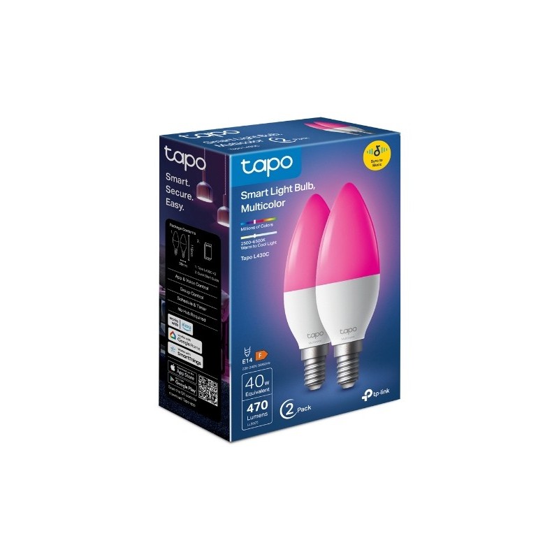 Bombilla inteligente tp - link tapo l430c rgb pack 2 unidades