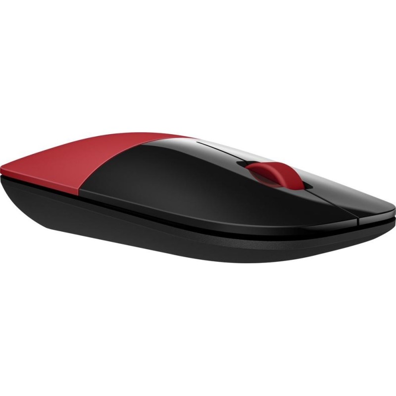 Ratón inalambrico hp z3700 ambidiestro rf optico rojo y negro