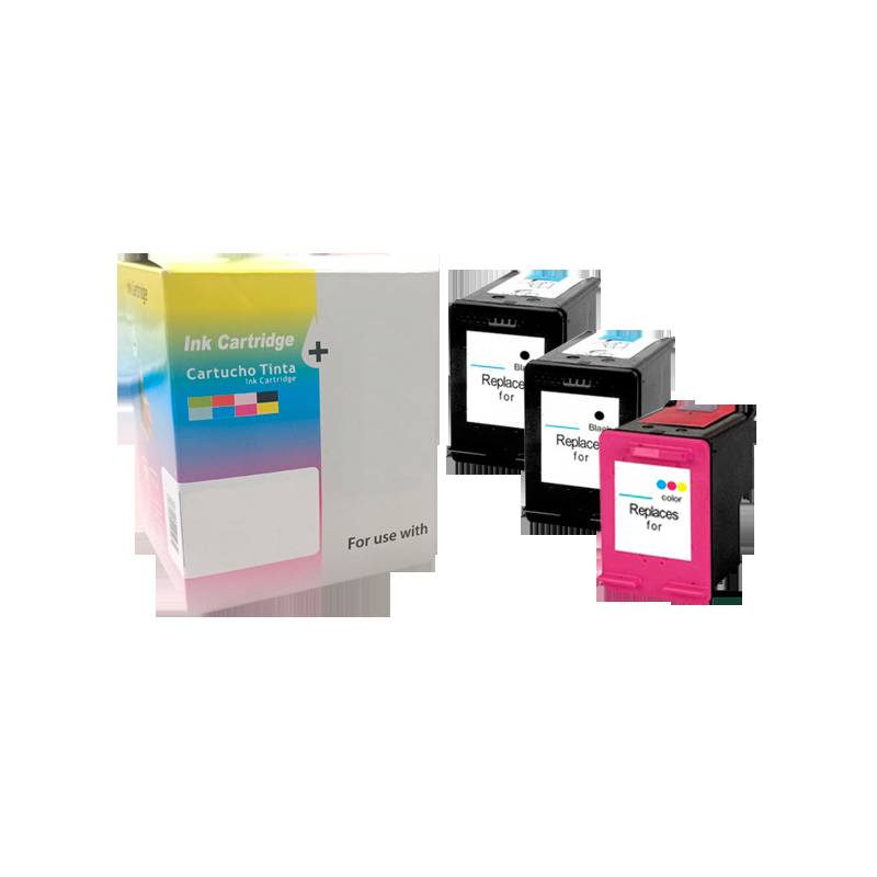 Pack de tintas compatibles dayma hp n303 xl remanufacturado (eu) (muestra nivel de tinta) 2x bk - 1x cmy