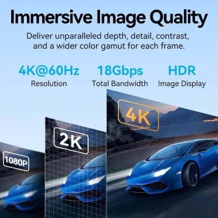 Cable HDMI 4K Vention ALMBJ/ HDMI Macho - HDMI Macho/ 5m/ Negro