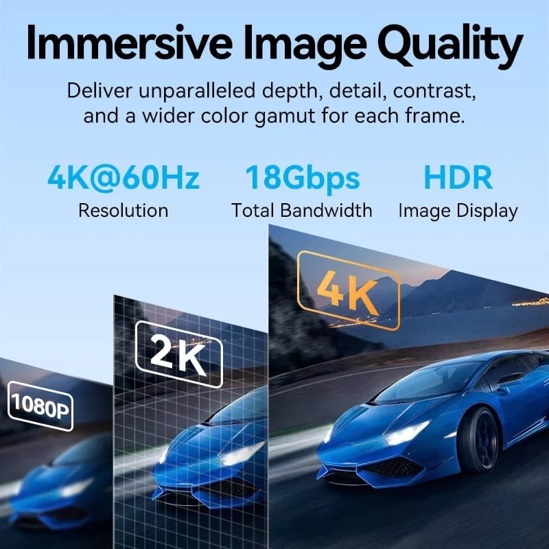 Cable HDMI 4K Vention ALMBJ/ HDMI Macho - HDMI Macho/ 5m/ Negro