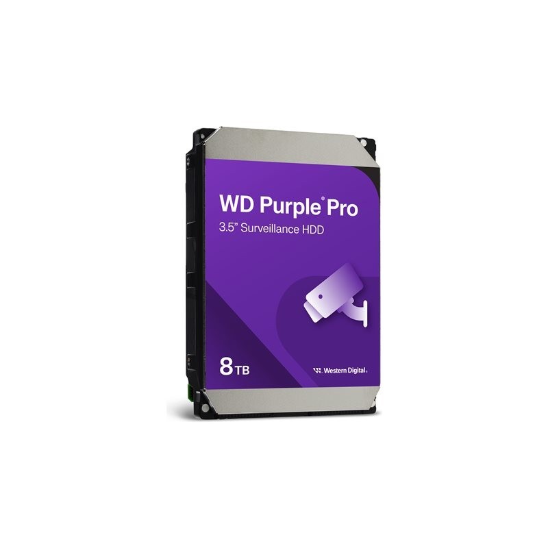 Disco duro interno hdd wd western digital purple pro wd8002purp 8tb 3.5 pulgadas sata 6gb - s 7200rpm 256mb