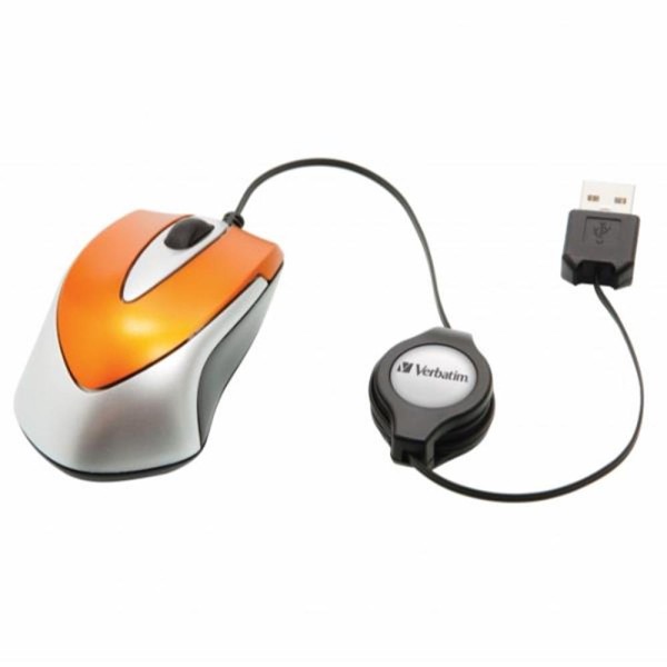 Raton verbatim go mini naranja