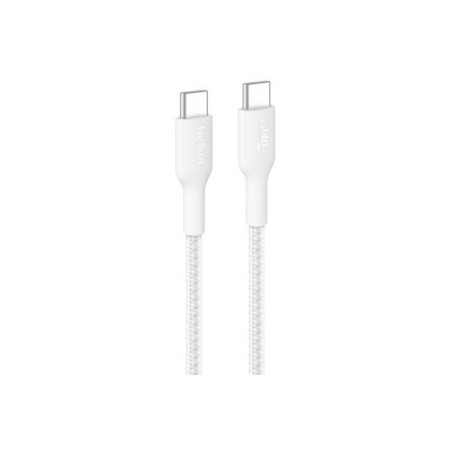 CABLE USB-C A USB-C 2M BELKIN CAB025HQ2MWH 240W TRENZADO COLOR BLANCO