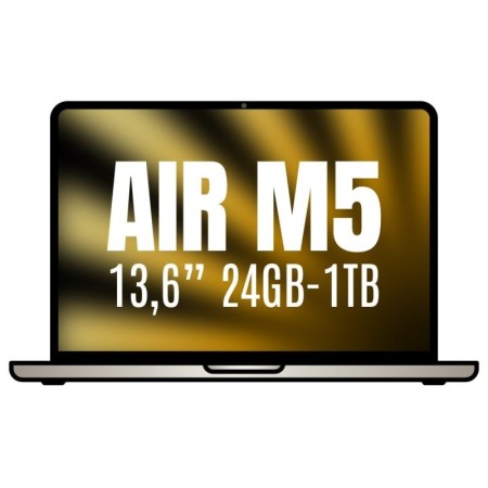 Apple Macbook Air 13,6″/ M5 10-Core CPU/ 24GB/ 1TB SSD/ 10-Core GPU/ Blanco Estrella