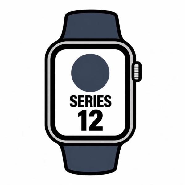 Apple Watch Series 12/ GPS/ 42mm/ Gris Espacial/ Correa Deportiva Azul Marino (S/M)