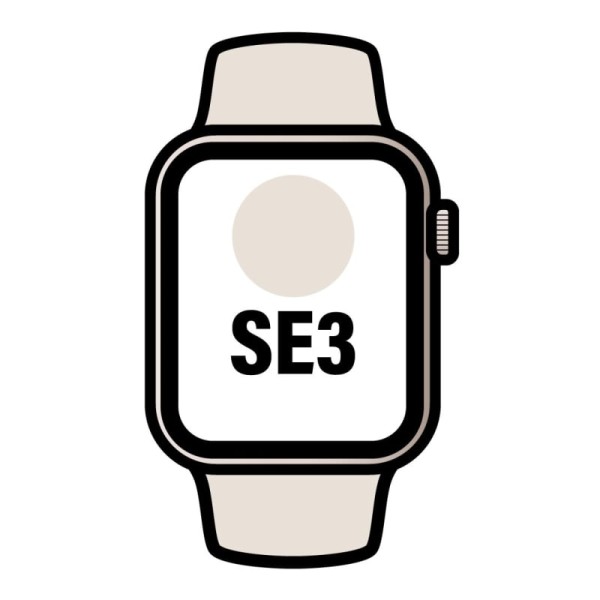 Apple Watch SE3/ GPS/ 40mm/ Caja de Aluminio Blanco Estrella/ Correa Deportiva Arena M/L