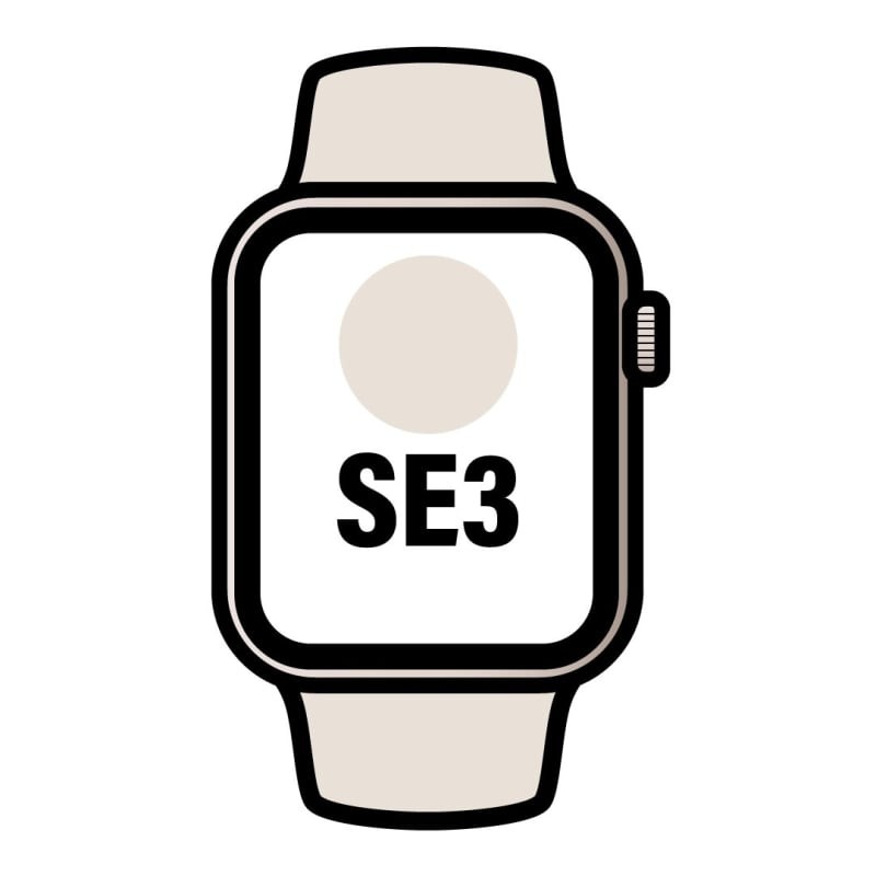 Apple Watch SE3/ GPS/ Cellular/ 44mm/ Caja de Aluminio Blanco Estrella/ Correa Deportiva Arena M/L