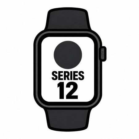 Apple Watch Series 12/ GPS/ Cellular/ 46mm/ Negro/ Correa Deportiva Negra (M/L)