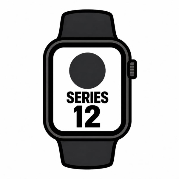 Apple Watch Series 12/ GPS/ Cellular/ 46mm/ Negro/ Correa Deportiva Negra (M/L)