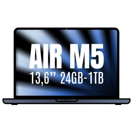 Apple Macbook Air 13,6″/ M5 10-Core CPU/ 24GB/ 1TB SSD/ 10-Core GPU/ Medianoche