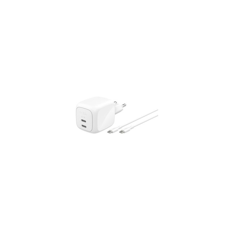 CARGADOR USB GAN BELKIN WCH020 67W PD 2xUSB-C CABLE USB-C 2m INCL. BLANCO