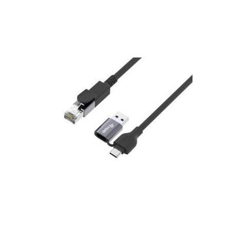 CABLE ADAPTADOR DE RED EQUIP USB-C + A A RJ45 GIGABIT LAN 3.0m NEGRO