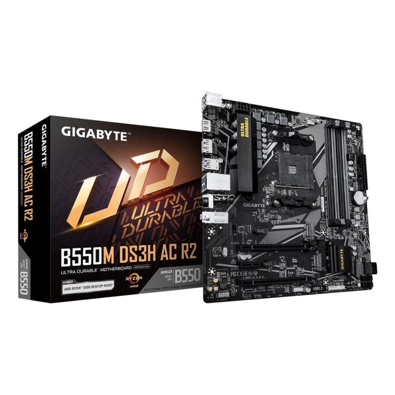Placa base gigabyte b550m ds3h ac r2 am4 matx 4xddr4