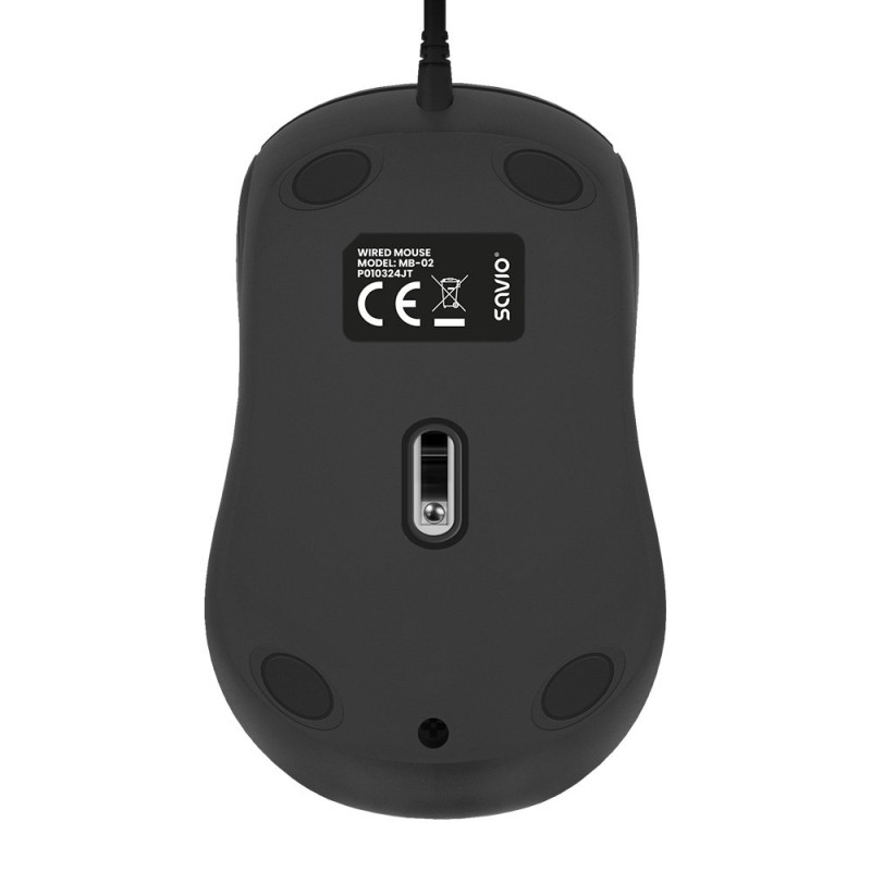 RATON OPTICO SAVIO MB-02 CON CABLE USB-A 1200 DPI
