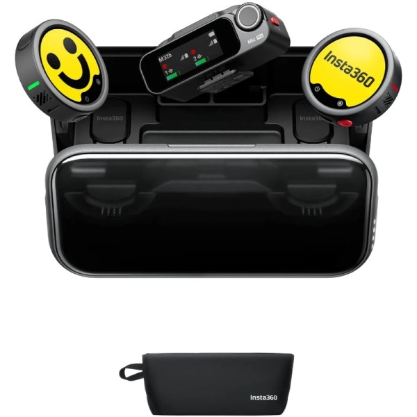 Micrófono Inalámbrico con Clip Insta360 Mic Pro (2 TX + 1 RX)/ USB Tipo-C/ Incluye Receptor/ 2 unidades