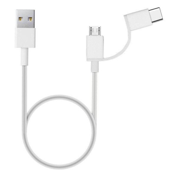 Cable micro usb - usb tipo c a usb tipo a xiaomi 1m - macho - macho - blanco