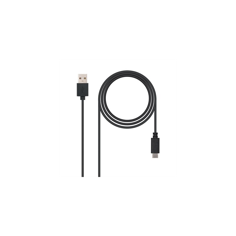 Cable usb tipo c a usb tipo a nanocable 0.5m - macho - macho - negro