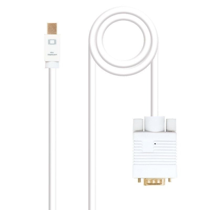 Cable Conversor Nanocable 10.15.4102/ Mini DP Macho - VGA Macho/ 2m/ Blanco