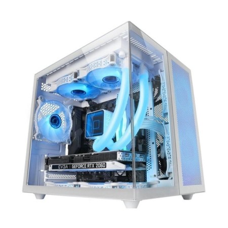Caja ordenador mars gaming mcnovam matx cristal templado blanca