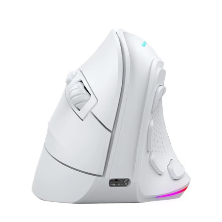 Mouse raton mars gaming ergonomico vertical.rgb inalambrico tri - mode blanco