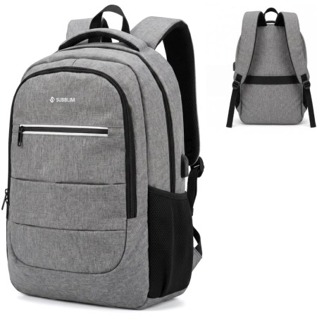 Mochila Subblim City Plus 26L Backpack para Portátiles hasta 16″/ Puerto USB/ Repelente al agua/ Reflectante/ Cinta para Trolley