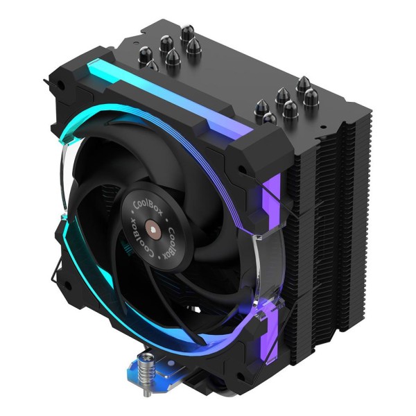 Ventilador disipador cpu gaming coolbox negro argb h6 ring