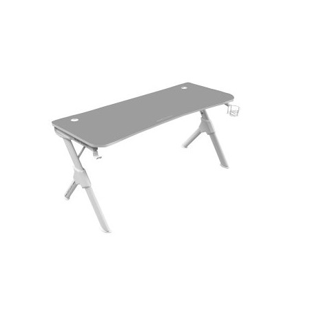 MESA MARS GAMING MGD 140 WHITE CHASIS DE ACERO TABLERO 140X60cm ALTURA 75cm ALFOMBRILLA NANOTEXTIL C