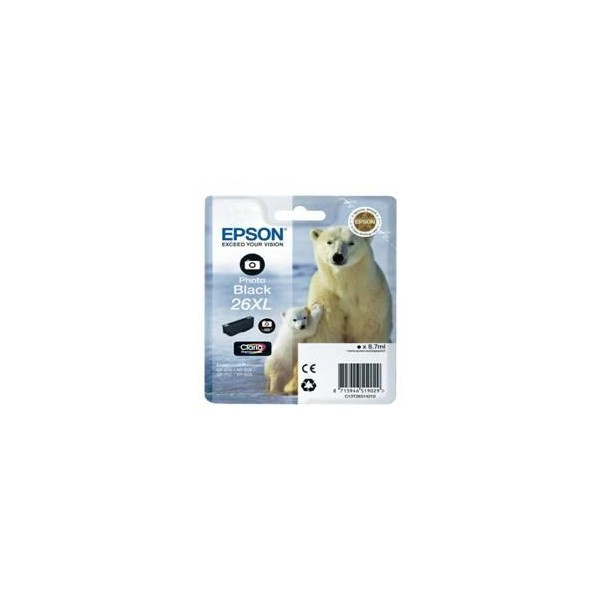 Cartucho tinta epson t263140 photo negro xl xp - 600 - 605 - 700 - 800 - oso polar