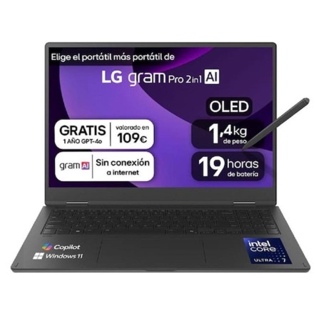 Portatil lg gram pro 16t90tp - k u7 - 255h - 32gb - ssd 1tb - 16 pulgadas - w11h