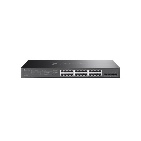 SWITCH SEMIGESTIONABLE TP-LINK SG2428LP 28P 24x1GB 16xPOE+ 150W 4x1GB SFP APP METALICO RACK NEGRO