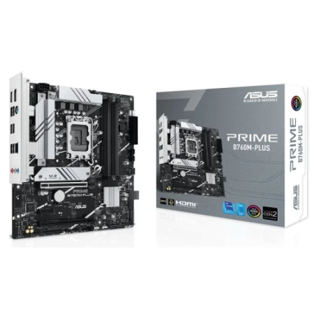 PLACA ASUS PRIME B760M-PLUS,INTEL,1700,B760,4DDR5,128GB,HDMI+DP,4SATA+2M.2,5USB 3.2+1USB-C,2.5GB,MATX