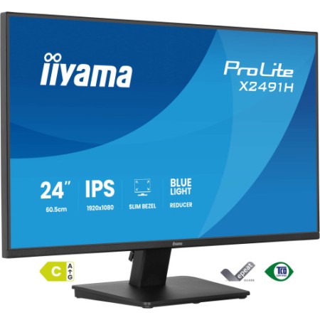 iiyama ProLite X2491H-B1 pantalla para PC 60,5 cm (23.8″) 1920 x 1080 Pixeles Full HD Negro